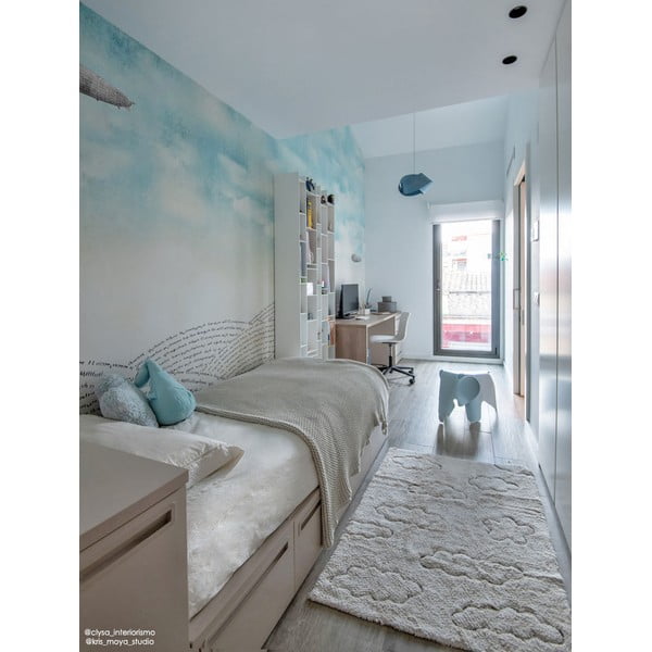 Skalbiamas/rankų darbo iš medvilnės vaikiškas kilimas kreminės spalvos 90x130 cm Clouds – Lorena Canals-image-4