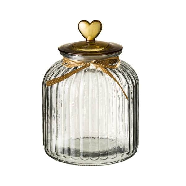 Stiklinis indas su auksiniu dangteliu "Unimasa Heart", 4,2 l