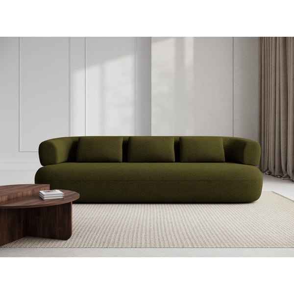 Iš boucle sofa žalios spalvos 226 cm Jenny – Micadoni Home-image-1