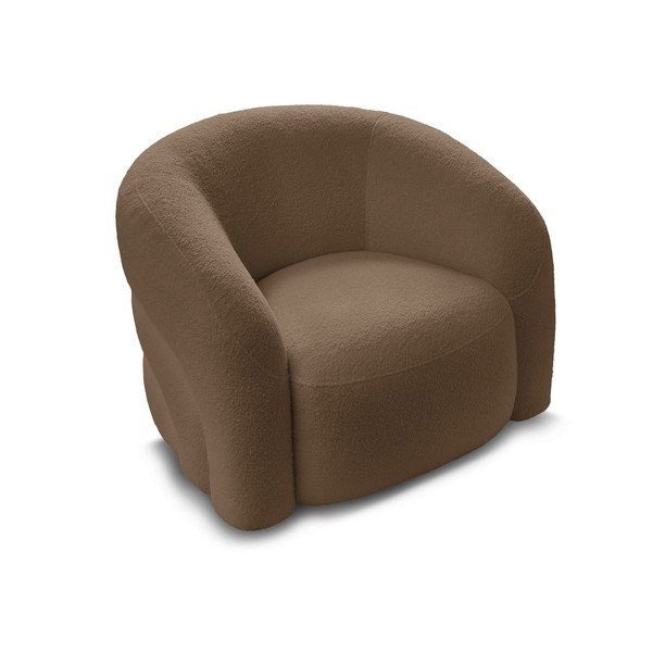 Rudos spalvos pasukamas krėslas iš boucle Elina – Bobochic Paris-image-3