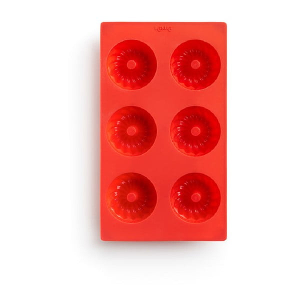 Raudona silikoninė forma mini bandelėms Lékué