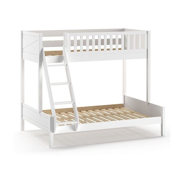 Balta dviaukštė lova vaikams 140x200/90x200 cm Scott - Vipack