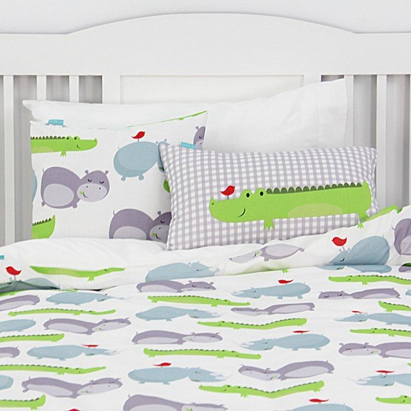 Vaikiška medvilninė patalynė su begemotais, 140 x 200 cm-image-3