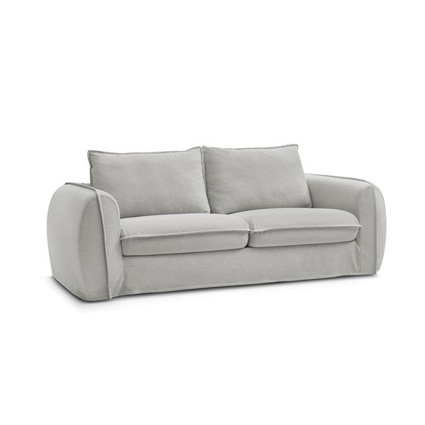 Šviesiai pilkos spalvos sofa miegojimui/sulankstoma 216 cm Archimede – Bobochic Paris-image-3