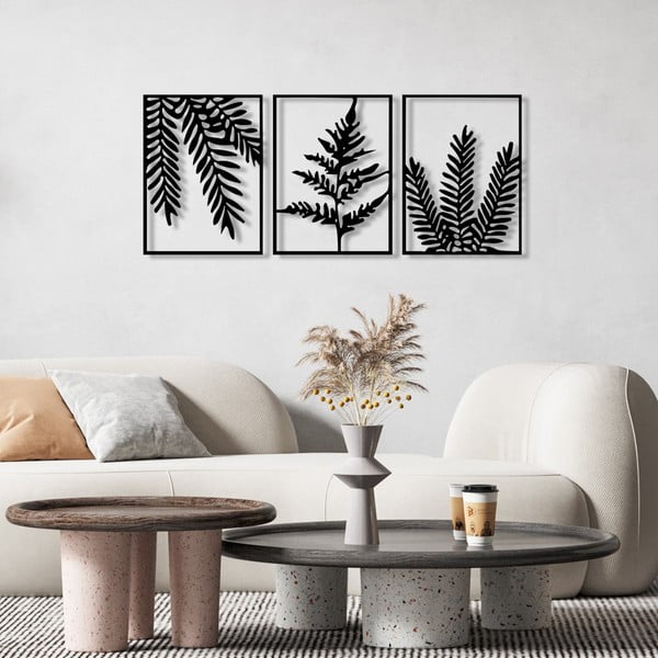 Iš metalo didelio formato sieninės dekoracijos 3 vnt. 118x50 cm Yakomo – Wallity-image-1