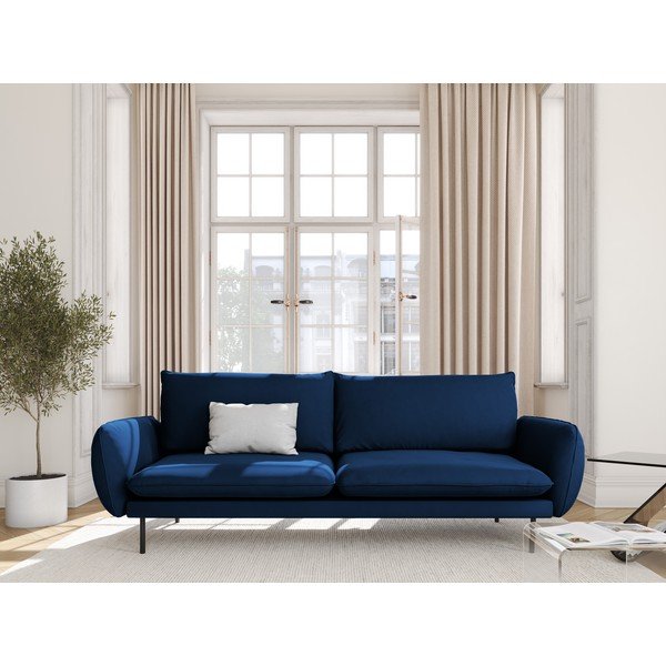 Mėlyna aksominė sofa 230 cm Vienna - Cosmopolitan Design-image-1
