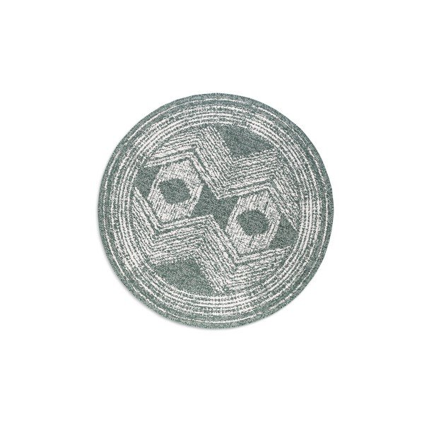 Apvalios formos lauko kilimas žalios spalvos/kreminės spalvos ø 140 cm Gemini – Elle Decoration-image-2