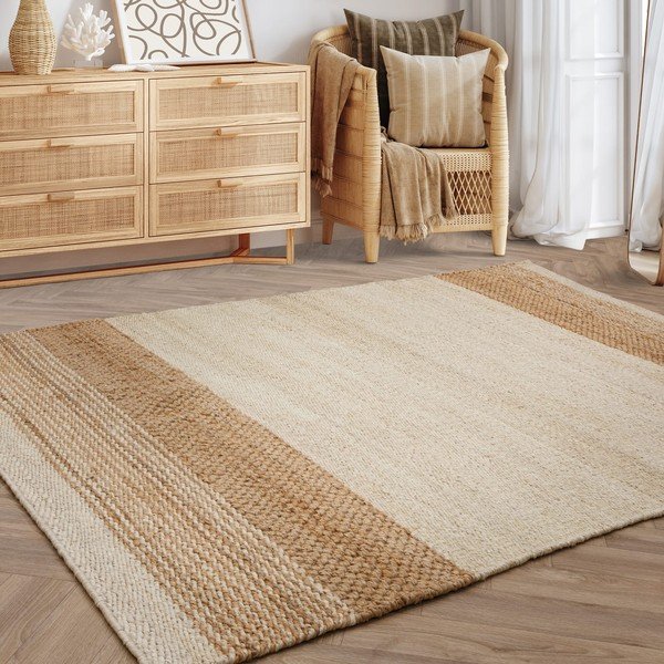 Apverčiamas/rankų darbo iš džiuto kilimas smėlio spalvos 120x170 cm Cedar – Asiatic Carpets-image-1