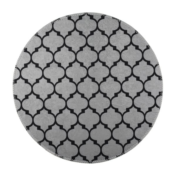 Skalbiamas apvalios formos kilimas tamsiai pilkos spalvos ø 120 cm – Vitaus
