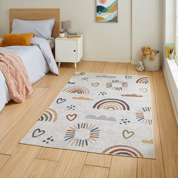 Vaikiškas kilimas kreminės spalvos 120x170 cm Vida Kids Rainbow – Think Rugs-image-1
