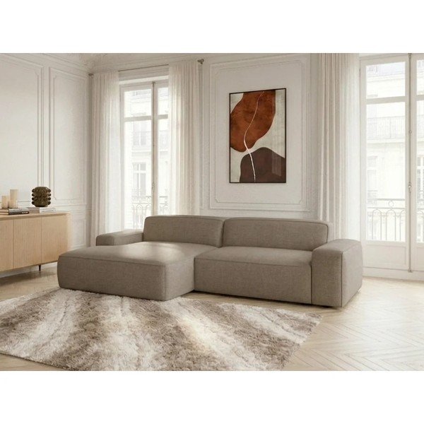 Taupe spalvos sulankstoma/ar elektrisko sēdekļa regulēšanu kampinė sofa (su kairiuoju kampu) Abel – Bobochic Paris-image-1