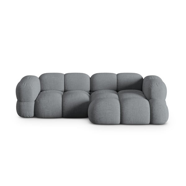 Pilkos spalvos kampinė sofa (su dešiniuoju kampu/su gultu) Loretto – Cosmopolitan Design