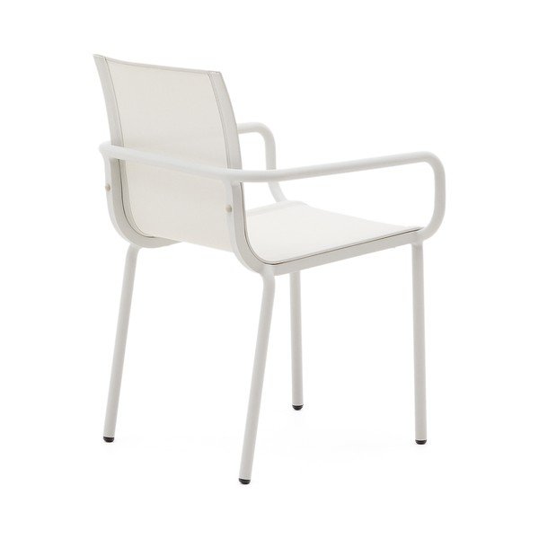 Metalinė sodo kėdė baltos spalvos Galdana – Kave Home-image-3