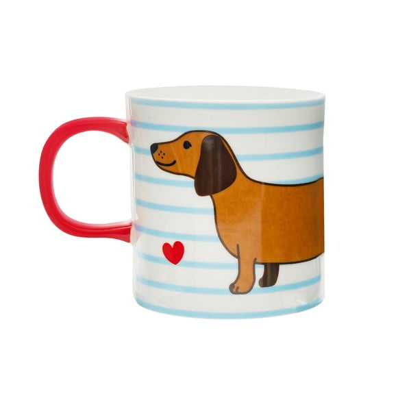 Iš porceliano  puodelis mėlynos spalvos/rudos spalvos 300 ml Sausage Dog – Sass & Belle