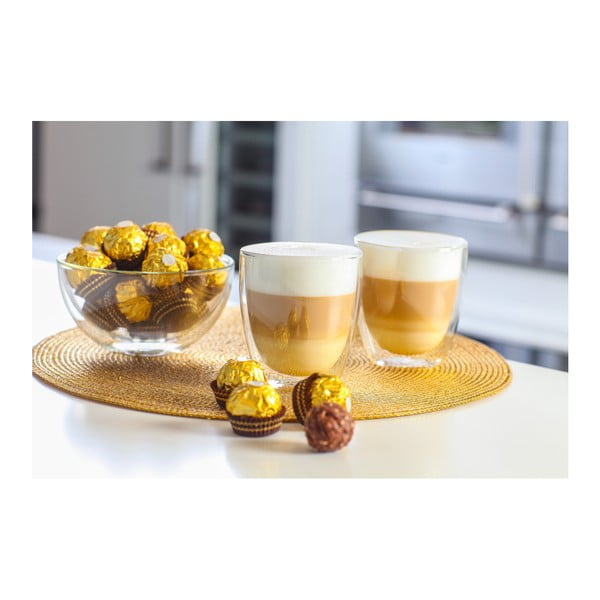 Iš stiklo puodeliai 2 vnt. su dviguba sienele/latte kavai 320 ml Amo – Vialli Design-image-1