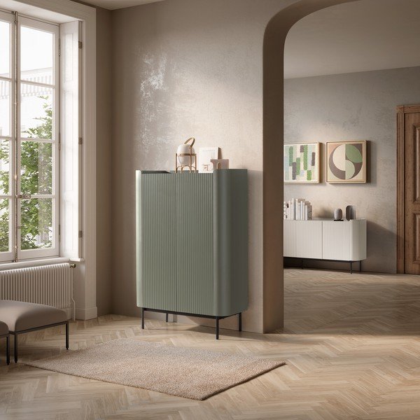 Kreminės spalvos šoninė spintelė 200x80x40 cm Willa – MOME-image-1