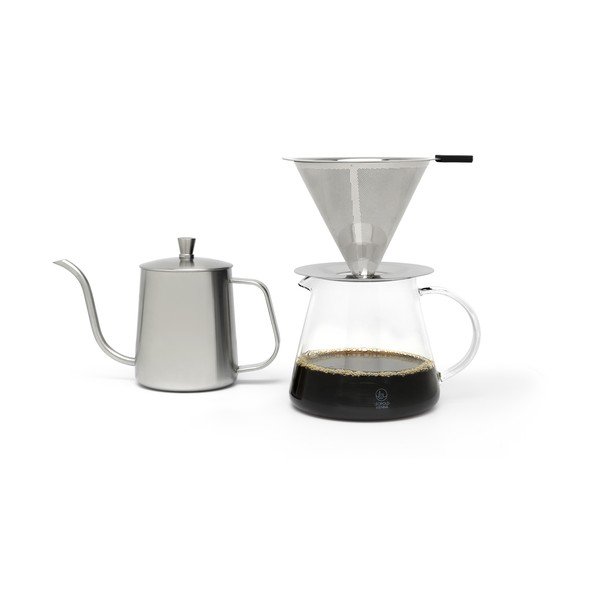 Sidabrinės spalvos iš nerūdijančio plieno filtrinės kavos rinkinys 500 ml Slow Coffee – Leopold Vienna