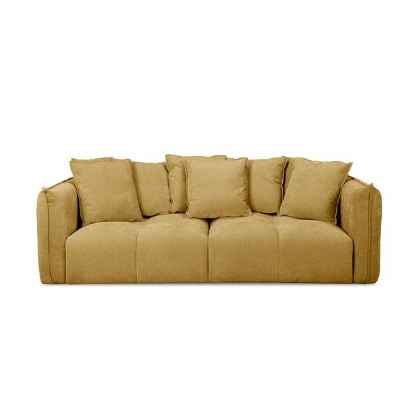 Geltonos spalvos sofa iš šenilinio audinio Harlem – Bobochic Paris