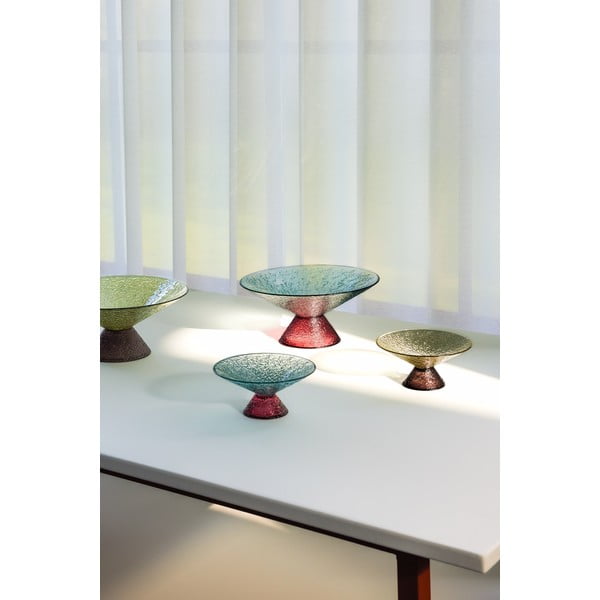 Iš stiklo  dubuo raudonos spalvos/mėlynos spalvos vaisių dubuo ø 25 cm Bonbon – Hübsch-image-3