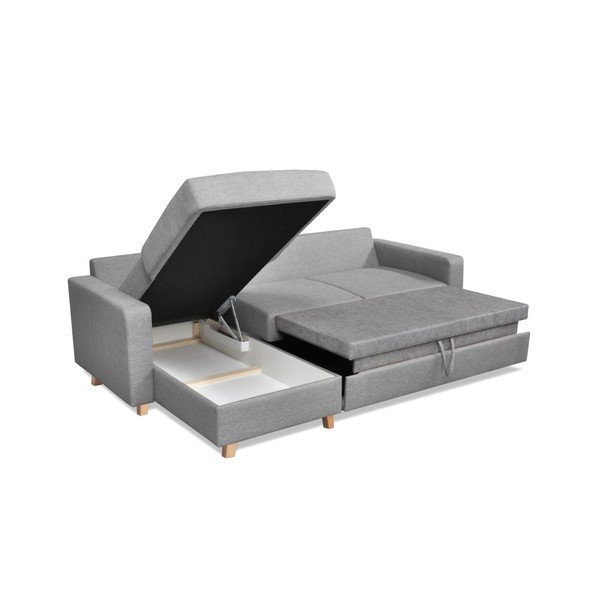 Kosmopolitinis dizainas Graži pilka sofa lova-image-2