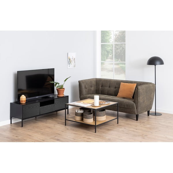 TV spintelė juodos spalvos iš uosio 140x45 cm Seaford – Actona-image-1