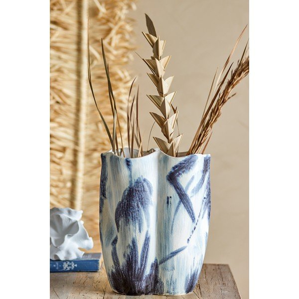 Iš akmens masės vaza juodos ir baltos spalvos (aukštis 37 cm) Elira – Bloomingville-image-1