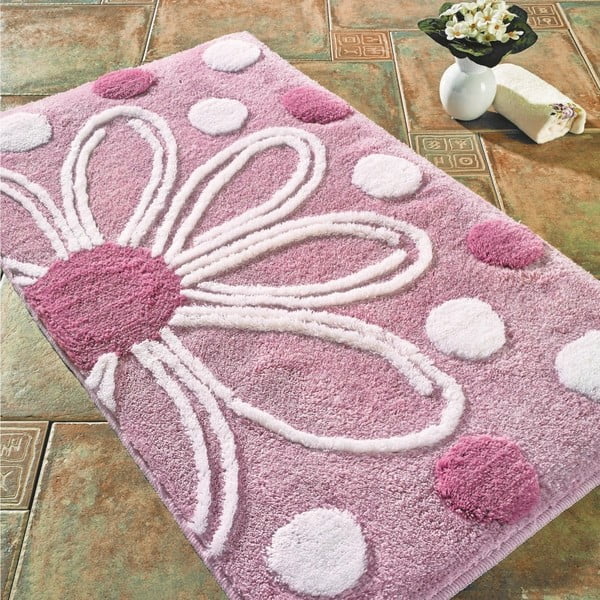 Rožinis vonios kilimėlis Confetti Bathmats Alinda, 60 x 100 cm