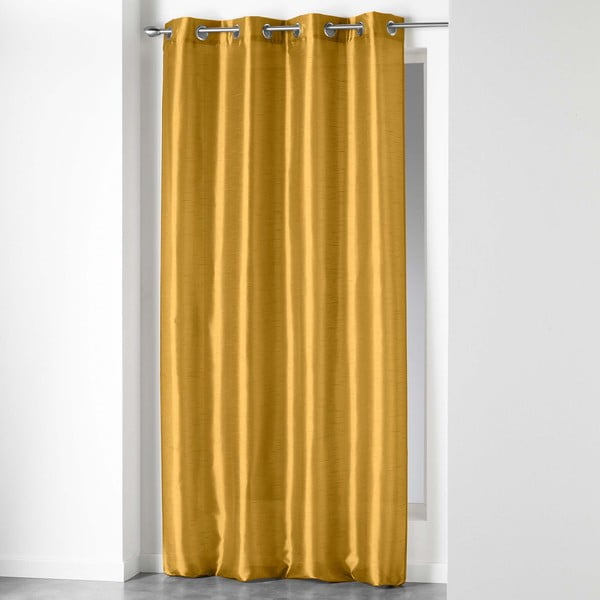 Geltonos spalvos iš mikrosatino užuolaida 140x240 cm Shana – douceur d'intérieur