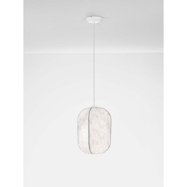 Baltos spalvos iš metalo kabantis šviestuvas ø 30 cm su tekstiliniu gaubtu Pierida – Nova Luce-image-2
