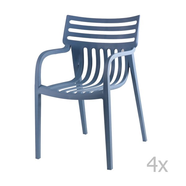 4 mėlynų valgomojo kėdžių rinkinys "Rodie