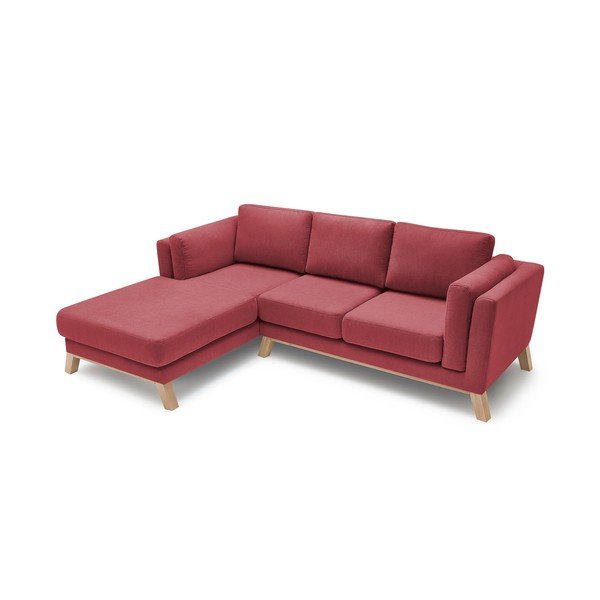 Raudona kampinė sofa Bobochic Paris Sietlas, kairysis kampas-image-4