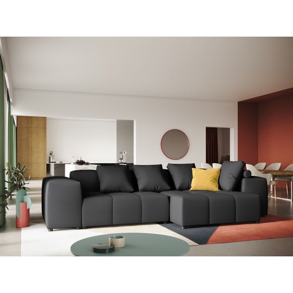Juoda kampinė sofa (kintama) Rome - Cosmopolitan Design-image-1