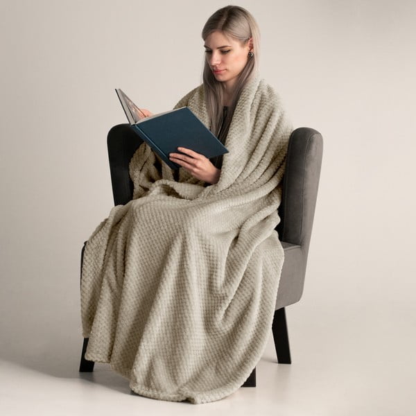 Šviesiai rudos spalvos pledas iš mikropluošto DecoKing Henry, 170 x 210 cm-image-1