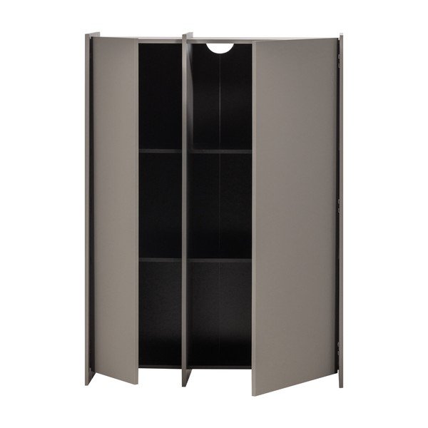 Pilkos spalvos spintelė iš uosio 102x140x44 cm Brock – WOOOD-image-2