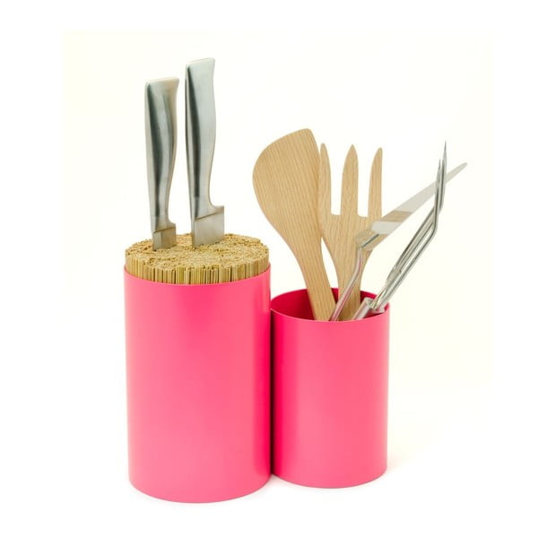 "Knife&Spoon" rožinis peilių ir indų blokas
