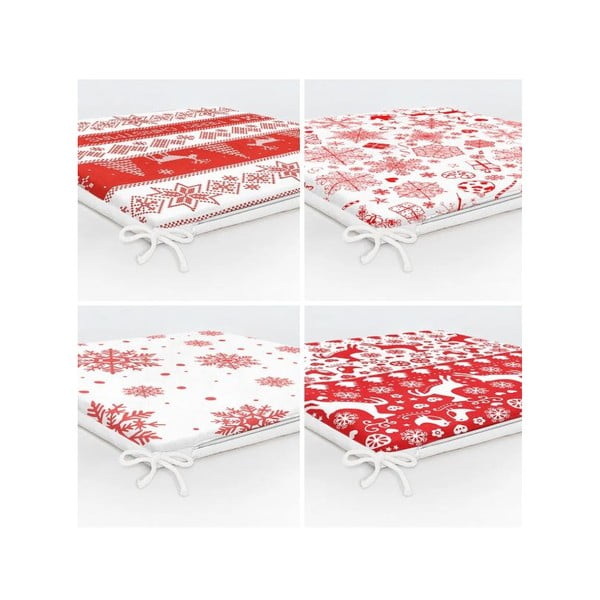 Sėdynės pagalvėlės 4 vnt. su Kalėdų motyvu 40x40 cm Snowflakes – Mila Home-image-2