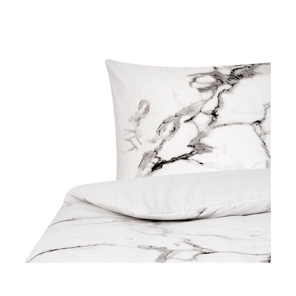 Baltai pilka patalynė viengulei lovai iš medvilnės Westwing Collection Malin, 135 x 200 cm-image-3