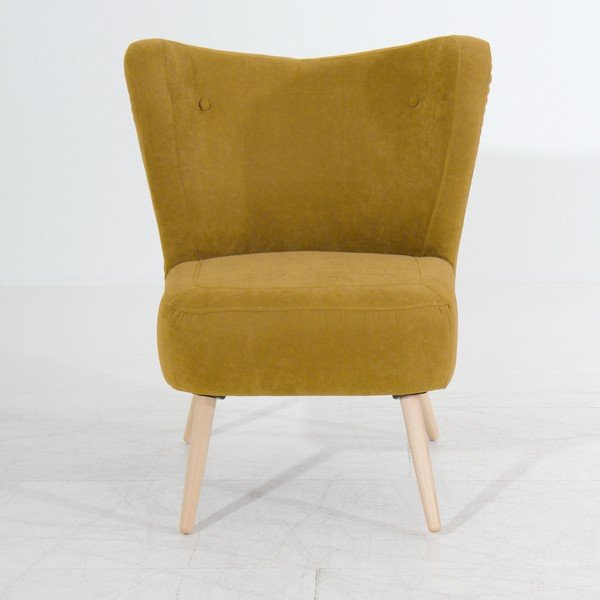 Geltonas fotelis Max Winzer Sari Velur-image-2