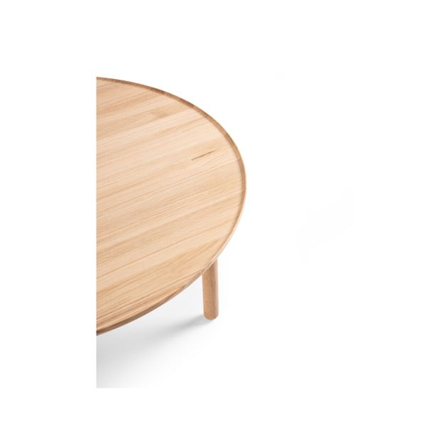 Apvalus natūralios spalvos ąžuolinis staliukas ø 100 cm Mu - Gazzda-image-3