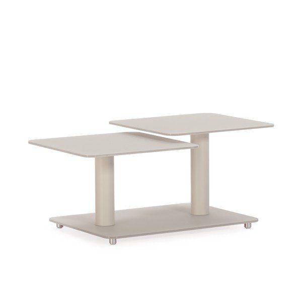 Kreminės spalvos iš stiklo kavos staliukas 54x115 cm Elvi – Marckeric