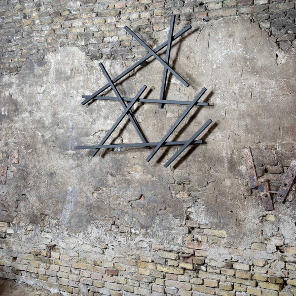 Juodos spalvos iš metalo sieninė lentyna 79 cm Matches – Spinder Design-image-4