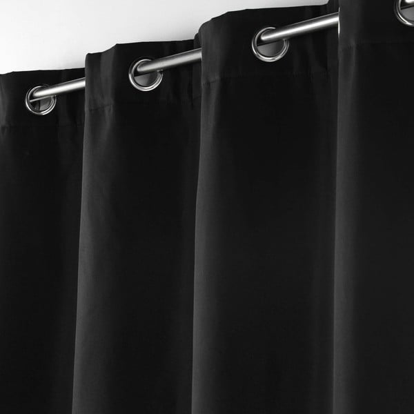 Juodos spalvos iš mikropluošto termo užuolaida 135x260 cm Micropolar – douceur d'intérieur-image-1