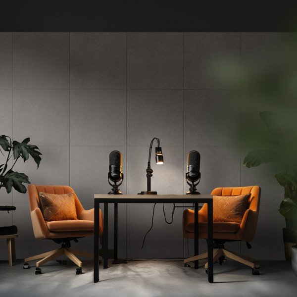 Iš tekstilės akustinės plokštės 2 vnt. 60x60 cm Concrete II – Styler-image-2