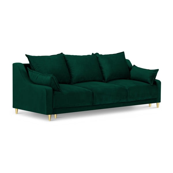 Žalia sofa-lova su daiktadėže Mazzini Sofas Pansy, 215 cm