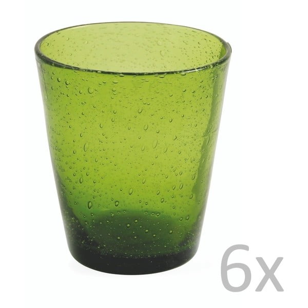 6 žalių stiklinių rinkinys "Villa d'Este Cancun", 330 ml