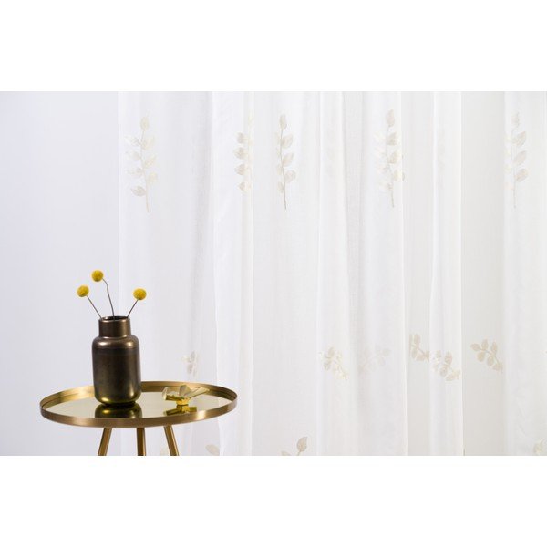 Permatoma užuolaida kreminės spalvos 140x245 cm Melissa – Mendola Fabrics-image-1