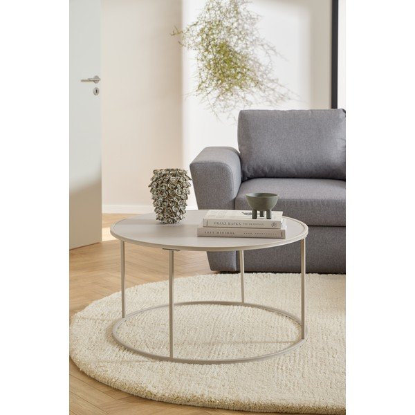 Pilkos spalvos iš plieno apvalios formos kavos staliukas ø 80 cm Seaford – Actona-image-1