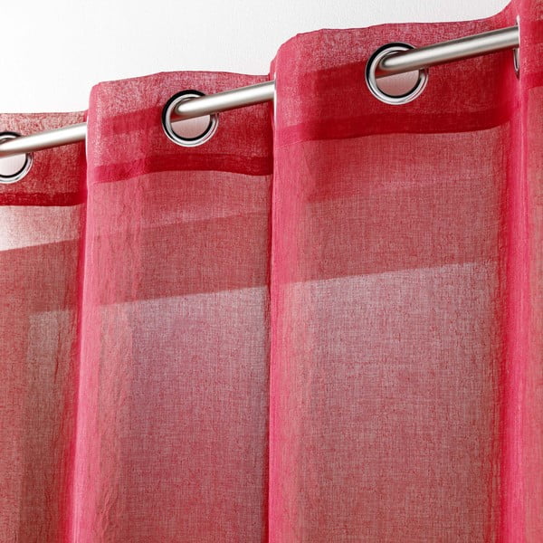 Raudonos spalvos permatoma užuolaida 140x240 cm Telma – douceur d'intérieur-image-1