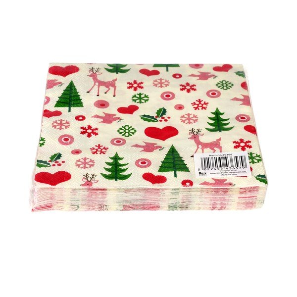 Servetėlės 20 vnt. 25x25 cm 50s Christmas – Rex London-image-3