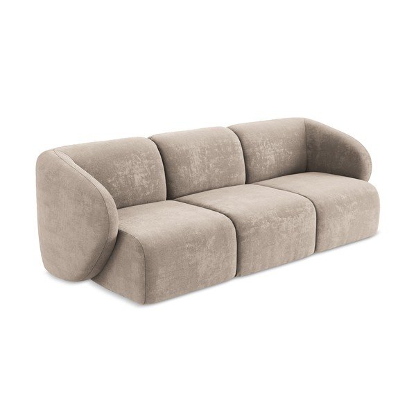 Šviesiai rudos spalvos sofa iš šenilinio audinio 244 cm Lani – Makamii-image-2